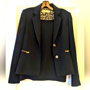 2 Piece Tahari ASL Career Skirt Lined Suit W/Golden Tone Hardware Sz 4